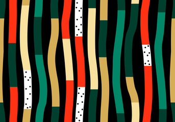Wall Mural - colorful line doodle seamless pattern. simple childish hand drawn seamless pattern. random colorful 