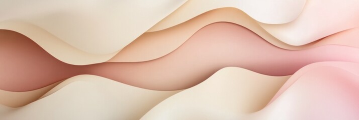 Poster - Soft pastels flow harmoniously, forming abstract shapes that evoke tranquility and simplicity in a beautifully balanced design. Generative AI