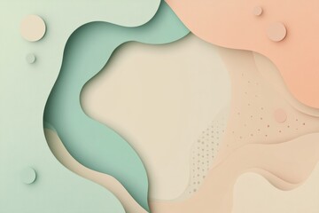 Poster - Curved forms and gentle colors merge harmoniously, creating an inviting space for artistic inspiration and design concepts. Generative AI