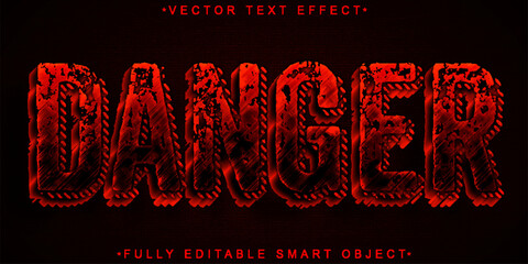Poster - Red Dark Danger Vector Fully Editable Smart Object Text Effect