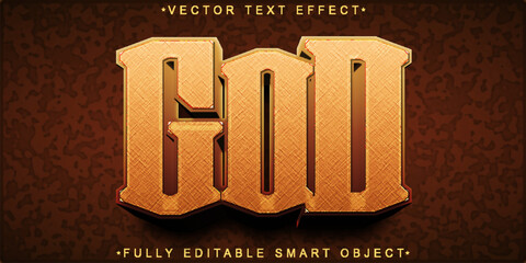 Poster - Brown God Vector Fully Editable Smart Object Text Effect