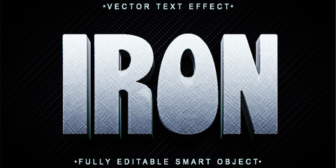 Poster - Silver Iron Vector Fully Editable Smart Object Text Effect