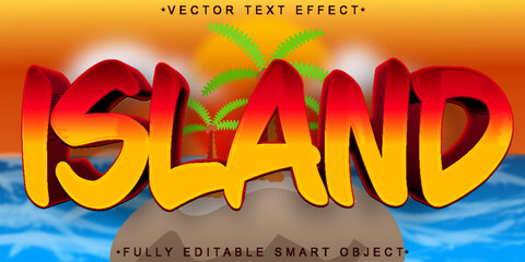 Poster - Orange Island Vector Fully Editable Smart Object Text Effect