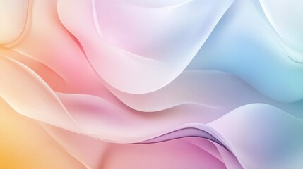 Leinwandbilder - Soft pastel colors blend together in an abstract display of minimalist shapes, providing a soothing and tranquil visual experience. Generative AI