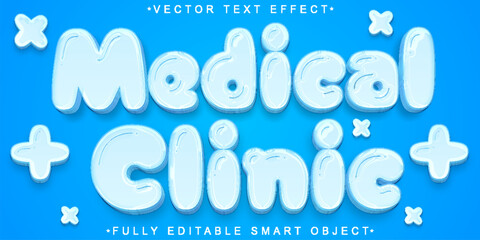 Poster - Blue Medical Clinic Vector Fully Editable Smart Object Text Effect