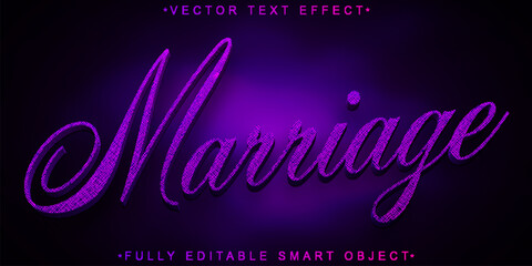 Poster - Purple Marriage Vector Fully Editable Smart Object Text Effect