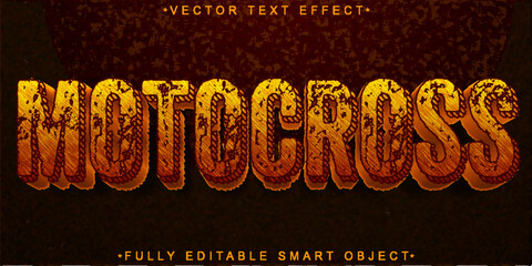 Poster - Cartoon Orange Motocross Vector Fully Editable Smart Object Text Effect