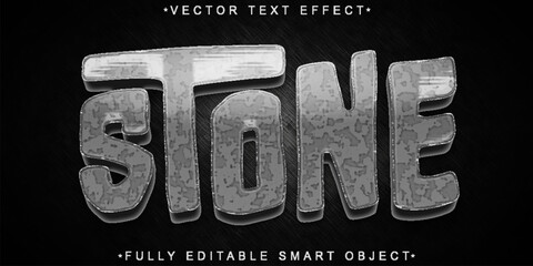 Poster - Silver Bold Stone Vector Fully Editable Smart Object Text Effect