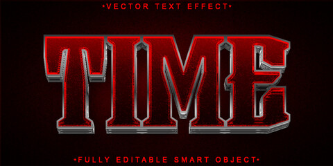 Poster - Red Time Vector Fully Editable Smart Object Text Effect
