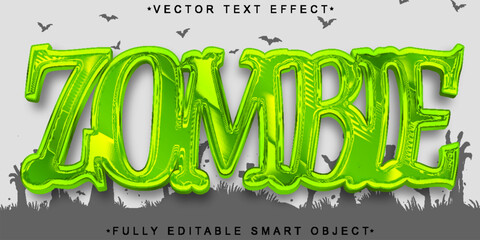 Poster - Green Zombie Vector Fully Editable Smart Object Text Effect