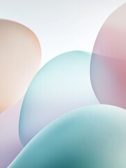 Poster - Pastel shapes intertwine gracefully, forming an abstract composition that evokes tranquility and minimalism in design elements. Generative AI