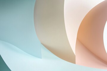 Poster - Curved forms intertwine in subtle shades, evoking a sense of calm and balance in a contemporary artistic design. Generative AI