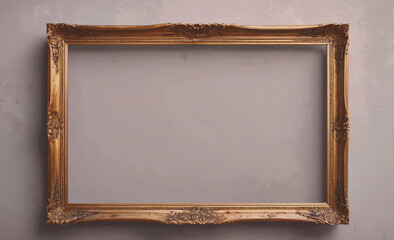 Poster - Gold framed picture with a white background