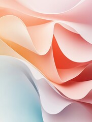 Poster - Soft waves of color intertwine, showcasing an abstract minimalist style that evokes serenity and contemporary artistry. Generative AI