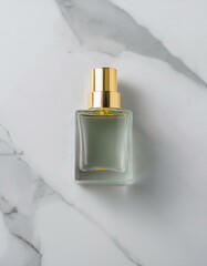 Wall Mural - Glass bottle of perfume on marble