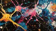 © Pat J. - An artistic depiction of brain cells, using bright colors and abstract patterns