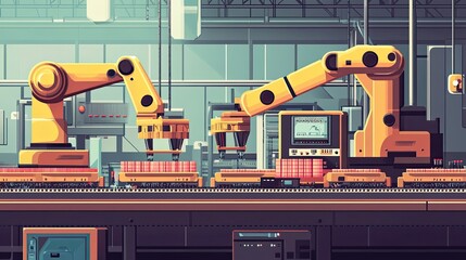 Poster - Two Industrial Robots Working on an Assembly Line