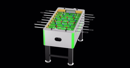 Poster - Table football, animation, seamlessly loopable. 3D rendering isolated on transparent background