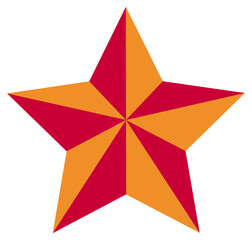 Wall Mural - Vector icon of christmas star isolated on white background.