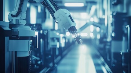 Poster - Robotic Arm in a Modern Factory Setting