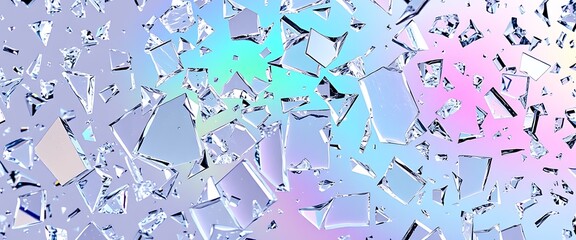 Poster - Sharp, crystalline fragments scatter light into a rainbow of colors, forming an intricate mosaic of refracted hues.