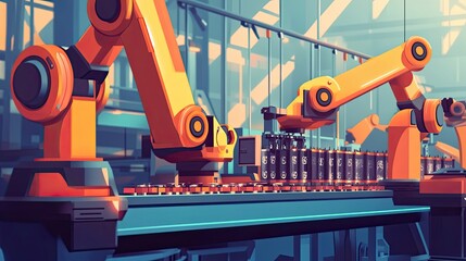 Poster - Robotic Arms Working on an Automated Production Line