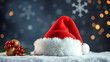 © Tark - Santa hat 3d merry Christmas for composition with Christmas background. Generative AI