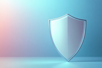 Poster - The design features a minimalist shield icon set against a smooth blue-to-white gradient background, symbolizing cybersecurity. Generative AI