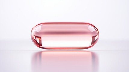 Wall Mural - Oval pill with smooth finish, isolated on white background, pharmaceutical ad, clean and sharp focus