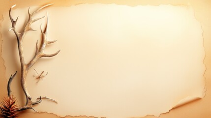 Poster - Old-fashioned sketch of deer antlers on aged paper, with intricate line detail for a vintage look.