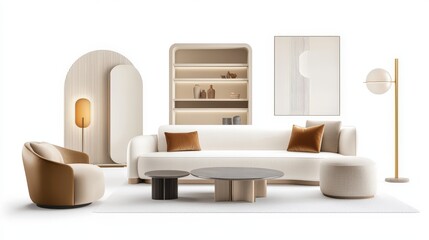 Poster - A professional interior design portfolio with photographs of contemporary spaces, showcasing a variety of furniture and design layouts.