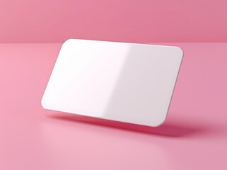 Poster - White Card on Pink Background 3D Mockup for Design and Branding
