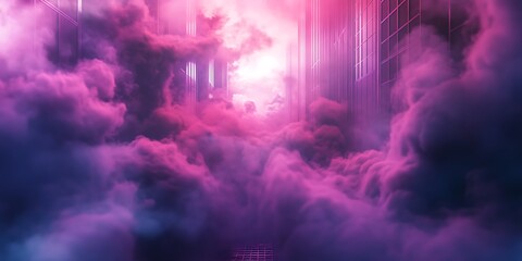 Wall Mural - Abstract Pink and Blue Swirling Smoke Background