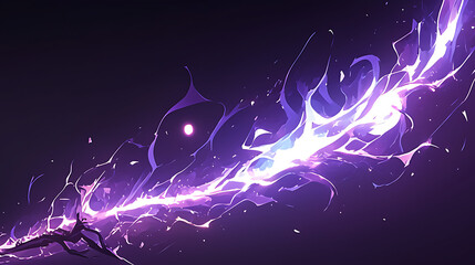 Poster - purple electric flash glowing 2d illustration element