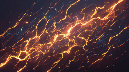 Poster - orange electric flash 2d illustration element