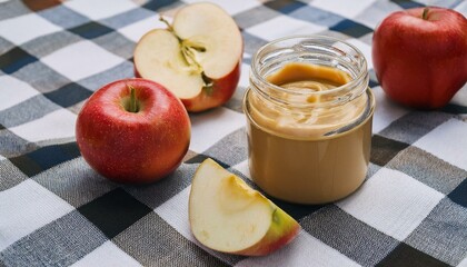 Wall Mural - Apples and a jar of spread