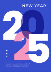 Poster - Blue Pink And White 2025 Modern Annual Report Template Concept