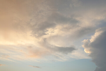 Wall Mural - picturesque view of blue sky with fluffy clouds