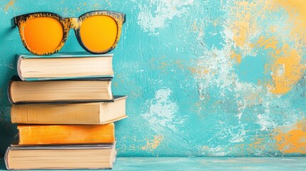 Poster - Create an effective online learning setup using books and a tablet on a mini stand for enhanced study sessions