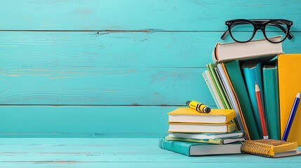 Poster - Utilize tablets and books for effective remote education on a clean background surface