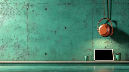Poster - Create an engaging digital learning environment with a tablet and headset on a stylish desk