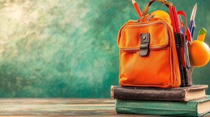 Poster - Enhance learning experiences with an innovative elearning platform interface featuring school supplies as educational tools