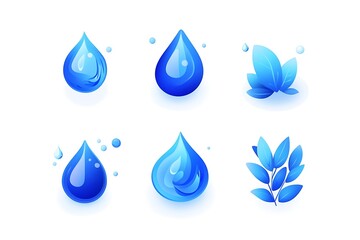 Wall Mural - Water drop icons and design elements.
