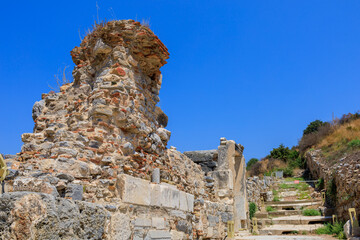 Wall Mural - Ruins of the ancient city of Ephesus. Cultural heritage of humanity From ancient Greece and ancient Rome. Background