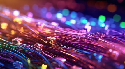 Fototapete - Abstract Colorful Wires