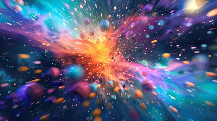 Poster - Abstract Galaxy with Glitch Art Effects