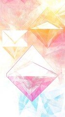 Aufkleber - Artistic Assemblage of Envelopes in Multi Hued Pastels Expressing Creative Correspondence : Generative AI