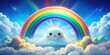 © hapsuwanArt - A cartoon rainbow cloud blends with vibrant colors in this dreamy art.