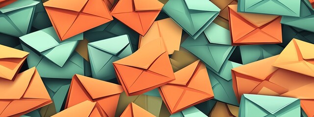 Aufkleber - Colorful and Dynamic Envelopes Arrangement for Creative Communication Designs : Generative AI