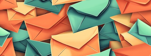 Aufkleber - Lively Multicolor Envelopes Chaos Perfect for Creative and Vibrant Designs : Generative AI